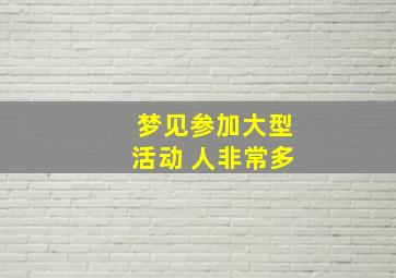 梦见参加大型活动 人非常多